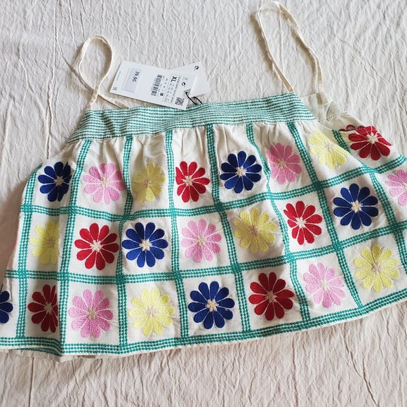 NWT ZARA  EMBROIDERED TOP LIMITED EDITION LINEN BLEND ECRU, REF. 7521/402, sz XL - Picture 4 of 6